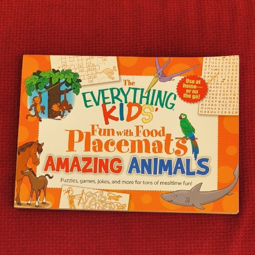 The Everything Kids' Fun with Food Placemats - Amazing Animals 35 Count NWT